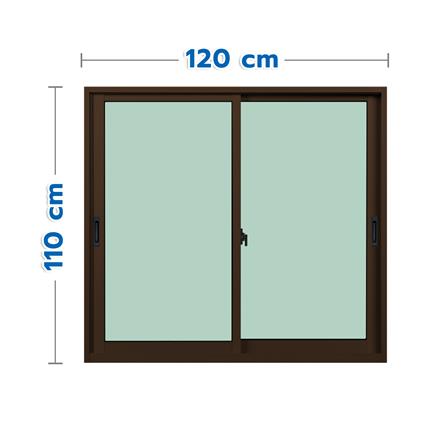 หน้าต่างบานเลื่อน อะลูมิเนียม S-S KPA ECO 120x110 ซม. สีชา_0