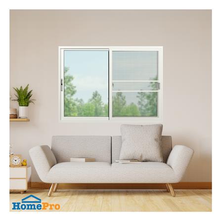 หน้าต่างบานเลื่อน อะลูมิเนียม S-S มุ้ง KPA 150x110 ซม. สีขาว_1