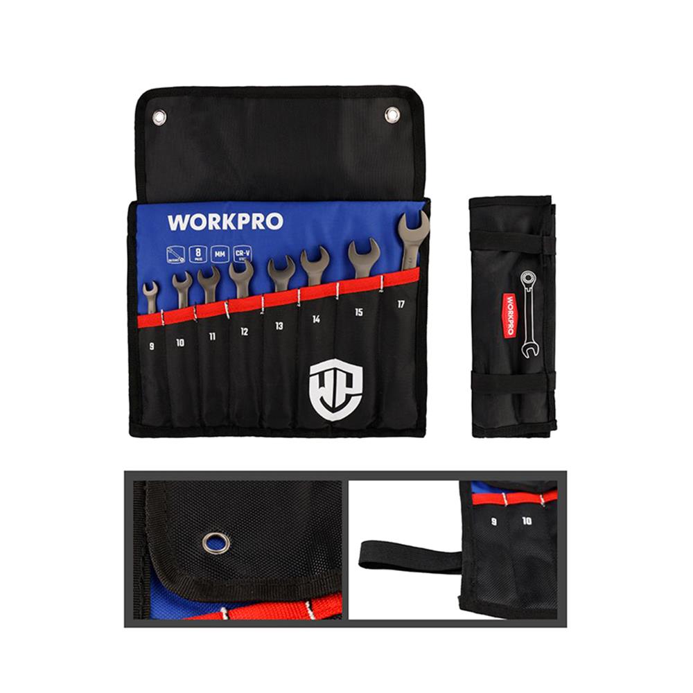 ชุดประแจแหวนปากตายพับได้ WORKPRO WP202521 (ชุด 8 ชิ้น)