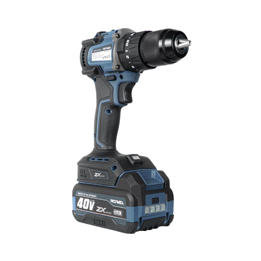สว่านกระแทกไร้สาย (พร้อมแบตเตอรี่) ROWEL DBD700ZX 40 โวลต์