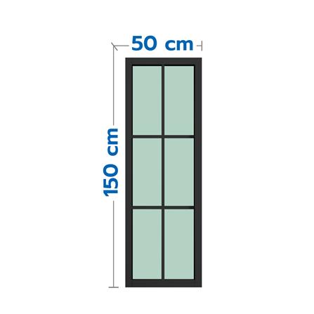 ช่องแสงหน้าต่างอะลูมิเนียม 6 ฟัก KPA 50x150 ซม. สีดำ_0