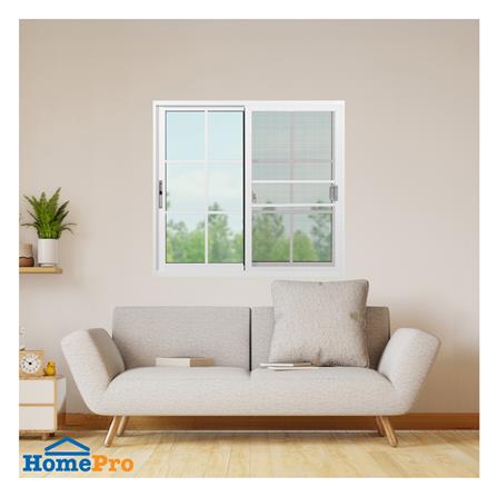 หน้าต่างบานเลื่อน อะลูมิเนียม S-S มุ้ง KPA 6 ฟัก 120x110 ซม. สีขาว_1