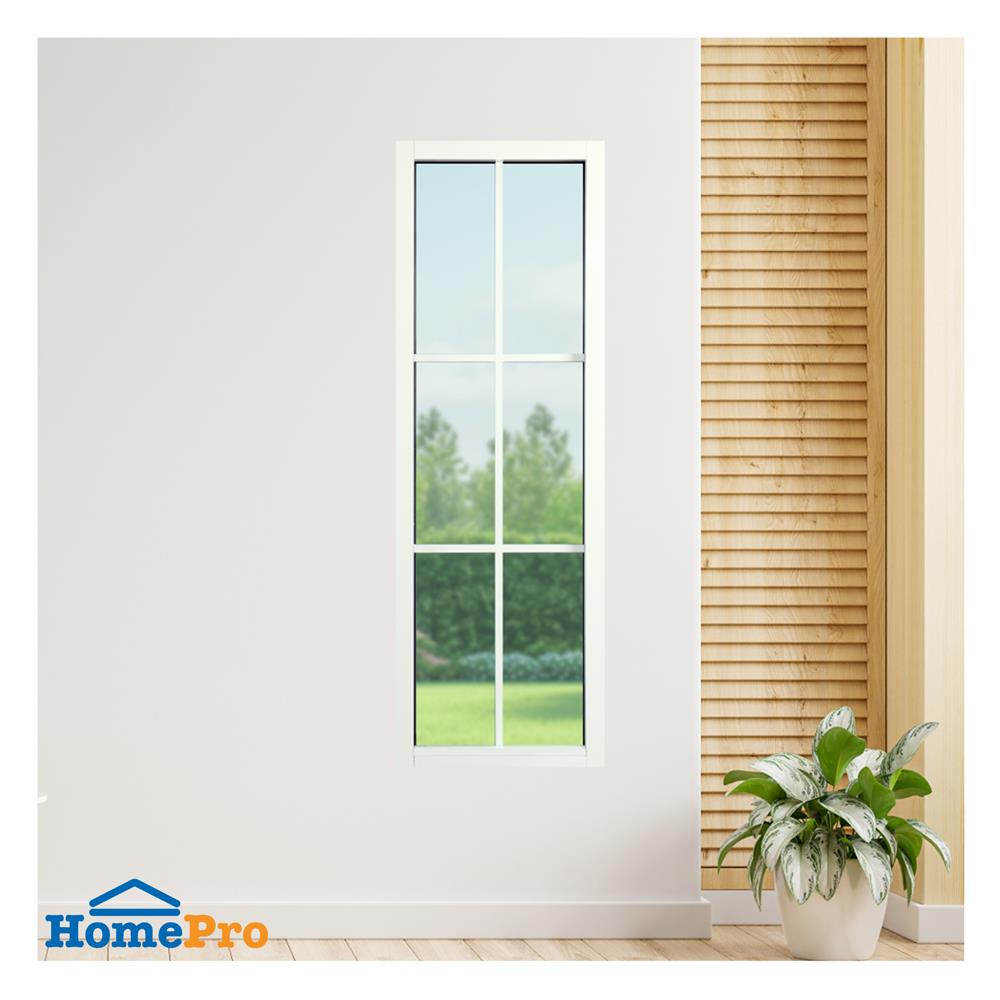 ช่องแสงหน้าต่างอะลูมิเนียม 6 ฟัก KPA 50x150 ซม. สีขาว