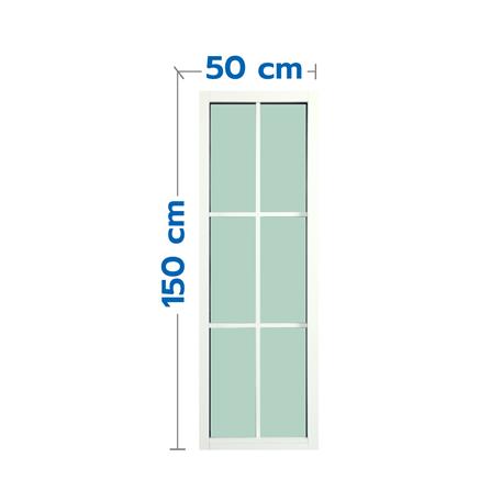 ช่องแสงหน้าต่างอะลูมิเนียม 6 ฟัก KPA 50x150 ซม. สีขาว_0