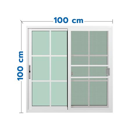 หน้าต่างบานเลื่อน อะลูมิเนียม S-S มุ้ง KPA 6 ฟัก 100x100 ซม. สีขาว_0