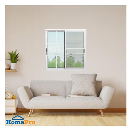 หน้าต่างบานเลื่อน อะลูมิเนียม S-S มุ้ง KPA 6 ฟัก 100x100 ซม. สีขาว_1
