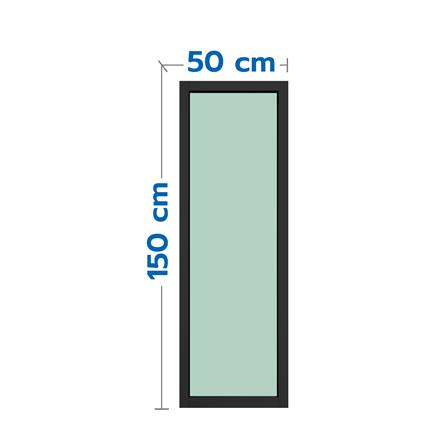 ช่องแสงหน้าต่างอะลูมิเนียม KPA 50x150 ซม. สีดำ_0