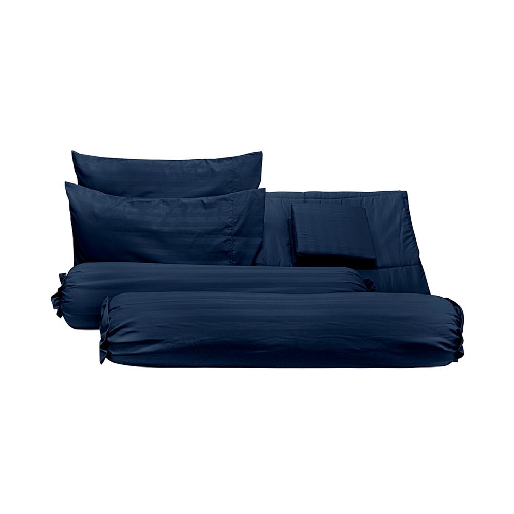 ชุดผ้าปูที่นอน 6 ฟุต (ชุด 6 ชิ้น) PICASSO SMILE สี NAVY BLUE