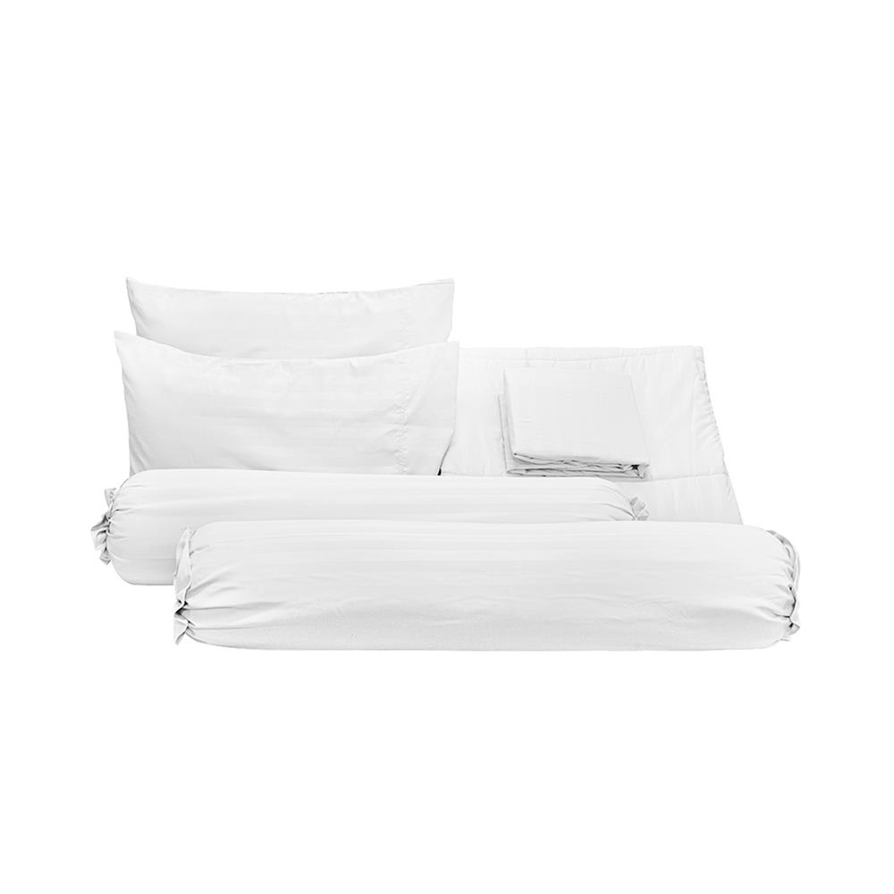 ชุดผ้าปูที่นอน 6 ฟุต (ชุด 6 ชิ้น) PICASSO SMILE สี WHITE