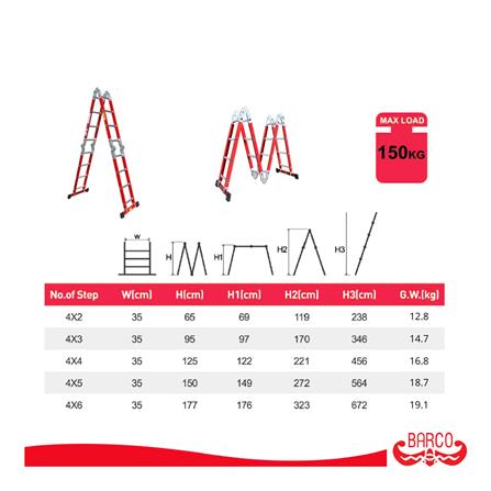 บันไดไฟเบอร์กลาสปรับแบบ BARCO M4 4x5 BH 20 ขั้น_3