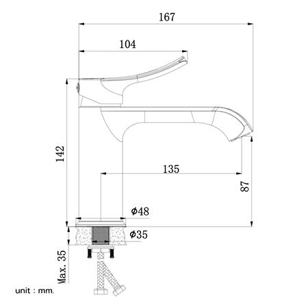 ก๊อกอ่างล้างหน้าผสมเคาน์เตอร์ NOVABATH NVB-MT-CH153C สีโครม_2