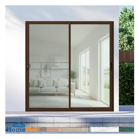 ประตูบานเลื่อน อะลูมิเนียม S-S มุ้ง KPA KPA132 200x204 ซม. สีชา_1