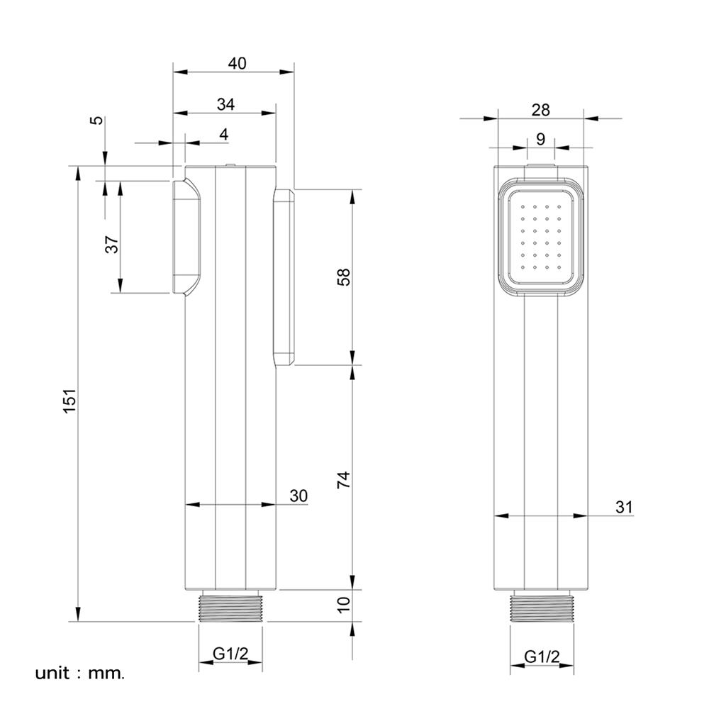 สายฉีดชำระครบชุด NOVABATH NVB-SY019 สีโครม