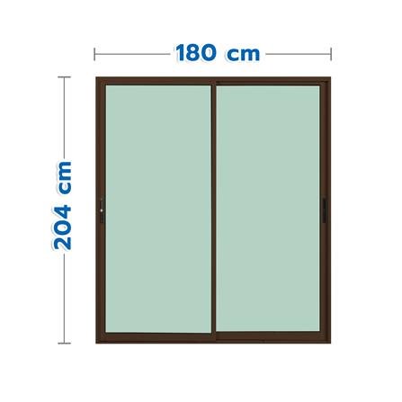 ประตูบานเลื่อน อะลูมิเนียม S-S มุ้ง KPA KPA132 180x204 ซม. สีชา_0