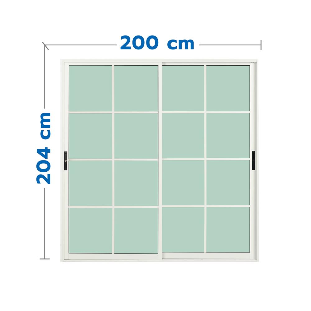ประตูบานเลื่อน อะลูมิเนียม S-S มุ้ง KPA 8 ฟัก 200x204 ซม. สีขาว