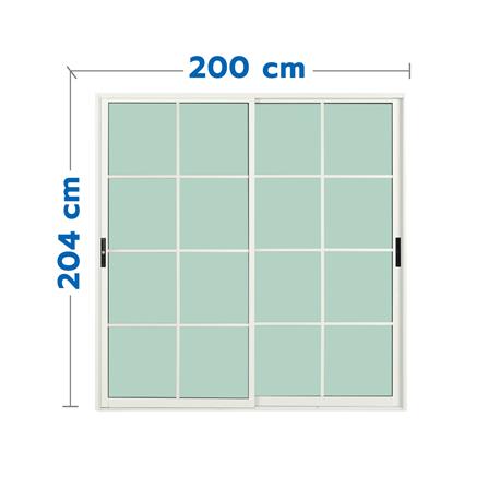 ประตูบานเลื่อน อะลูมิเนียม S-S มุ้ง KPA 8 ฟัก 200x204 ซม. สีขาว_0