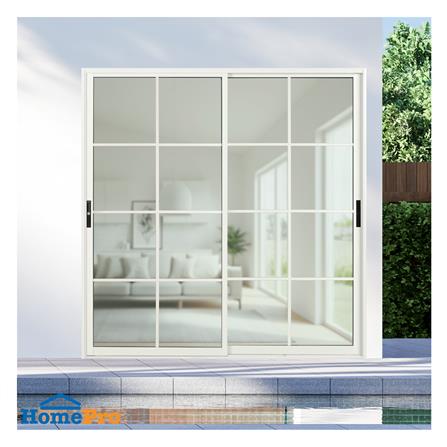 ประตูบานเลื่อน อะลูมิเนียม S-S มุ้ง KPA 8 ฟัก 200x204 ซม. สีขาว_1