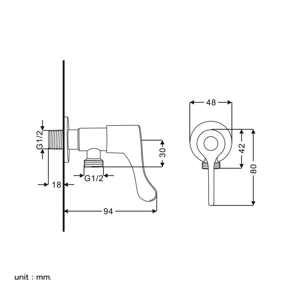 วาล์วฝักบัว 1 ทาง BEN C311-C5225