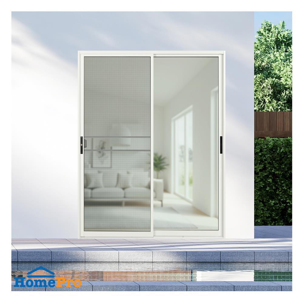 ประตูบานเลื่อน อะลูมิเนียม S-S มุ้ง KPA KPA111 160x204 ซม. สีขาว