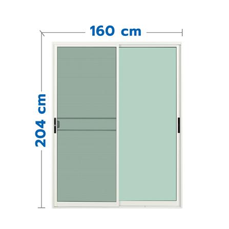 ประตูบานเลื่อน อะลูมิเนียม S-S มุ้ง KPA KPA111 160x204 ซม. สีขาว_0