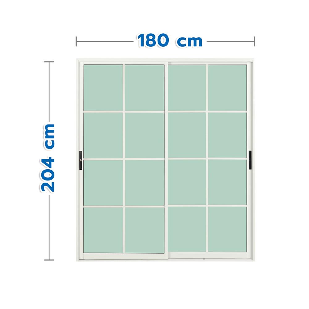 ประตูบานเลื่อน อะลูมิเนียม S-S มุ้ง KPA 8 ฟัก 180x204 ซม. สีขาว