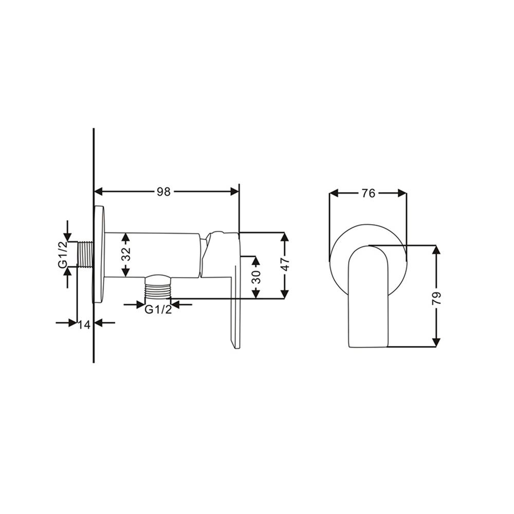 วาล์วฝักบัว 1 ทาง RASLAND RA C311-859CH