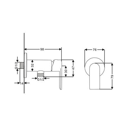 วาล์วฝักบัว 1 ทาง RASLAND RA C311-859CH_3