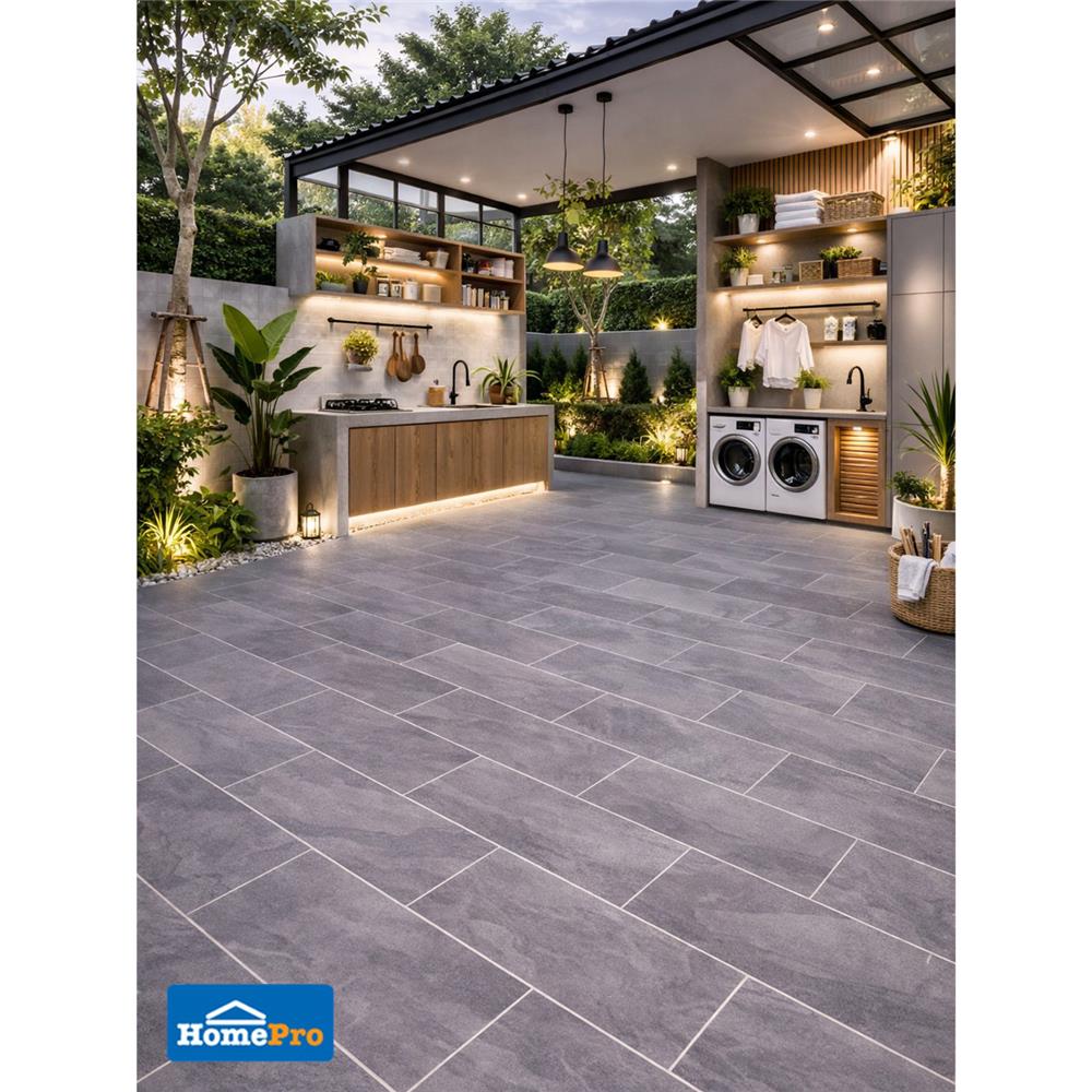 กระเบื้องพื้น 30x60 ซม. DURAGRES ดีนอนโซ่ เทาเข้ม A 1.44 ตร.ม.