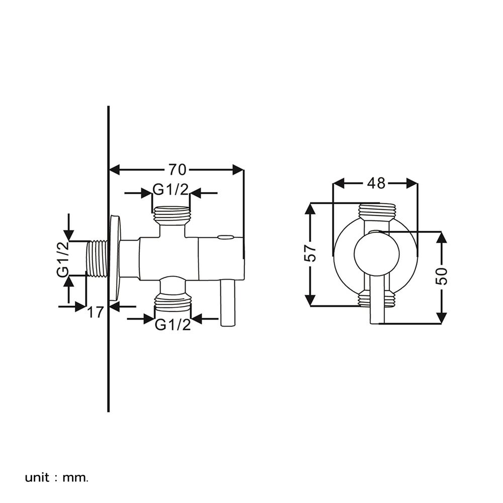 สต๊อปวาล์ว 1 ทาง RASLAND RA C321-C11-CH