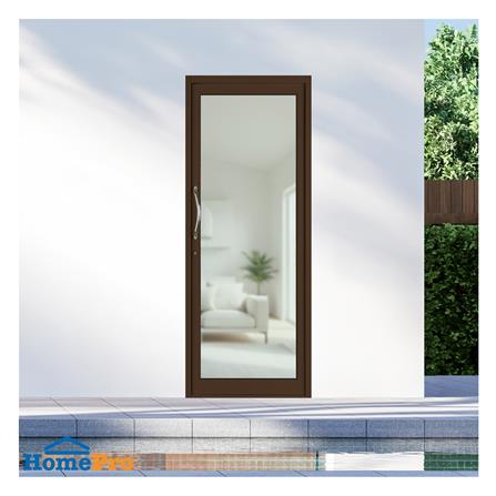 ประตูบานสวิงเดี่ยว อะลูมิเนียม KPA 80x205 ซม. สีชา_1