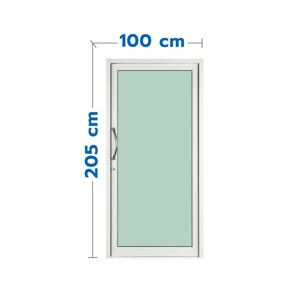 ประตูบานสวิงเดี่ยว อะลูมิเนียม KPA 100x205 ซม. สีขาว