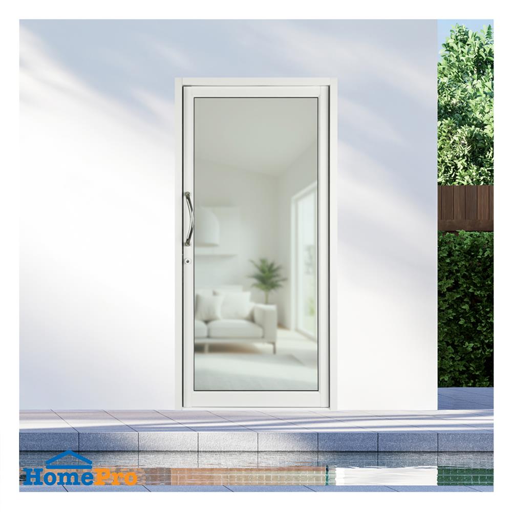 ประตูบานสวิงเดี่ยว อะลูมิเนียม KPA 100x205 ซม. สีขาว