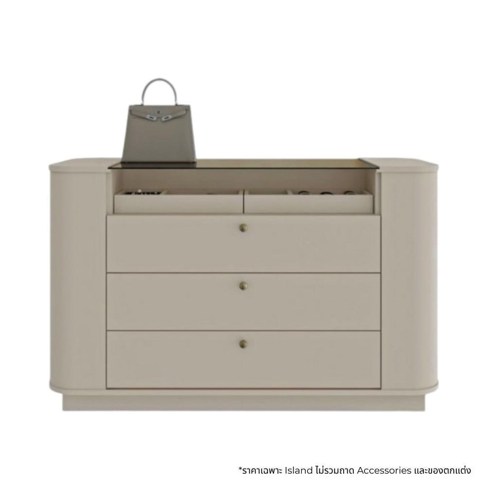 ตู้ลิ้นชัก SB FURNITURE CURVIA 19249303 127 ซม. สีพาสเทล่า ครีม