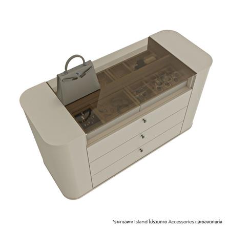 ตู้ลิ้นชัก SB FURNITURE CURVIA 19249303 127 ซม. สีพาสเทล่า ครีม_3