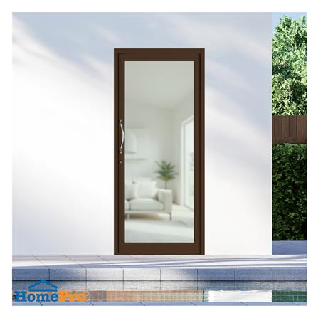 ประตูบานสวิงเดี่ยว อะลูมิเนียม KPA 90x205 ซม. สีชา_1