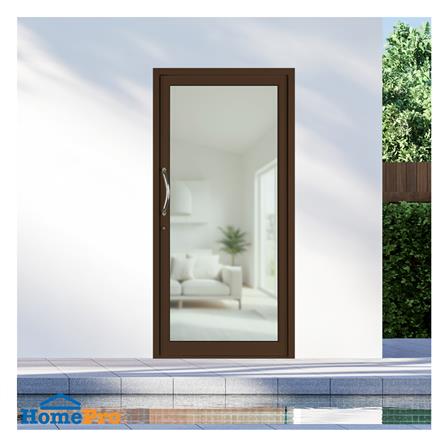 ประตูบานสวิงเดี่ยว อะลูมิเนียม KPA 100x205 ซม. สีชา_1