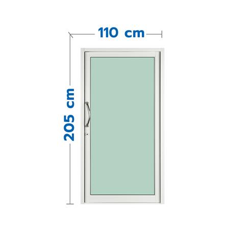 ประตูบานสวิงเดี่ยว อะลูมิเนียม KPA 110x205 ซม. สีขาว_0