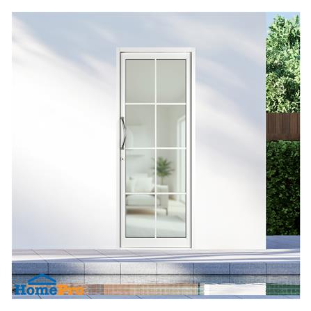 ประตูบานสวิงเดี่ยว อะลูมิเนียม 8 ฟัก KPA 80x205 ซม. สีขาว_1