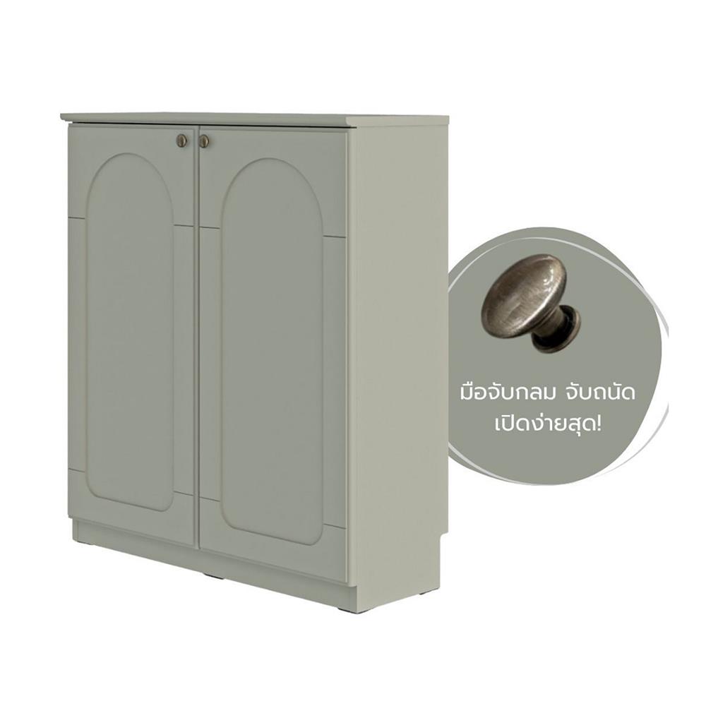 ตู้เตี้ยบานเปิด SB FURNITURE CLIA 19249163 80 ซม. สีพิวเตอร์ เกรย์