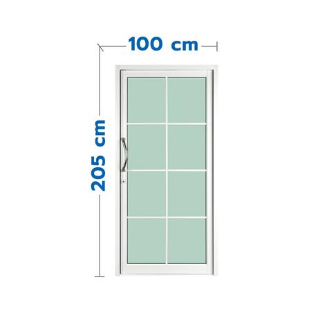 ประตูบานสวิงคู่ อะลูมิเนียม 8 ฟัก KPA 100x205 ซม. สีขาว_0