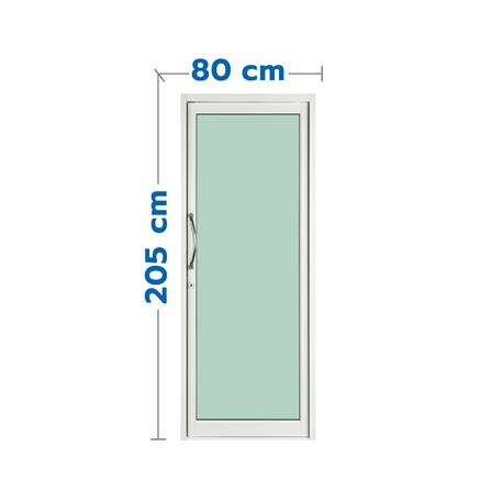 ประตูบานสวิงเดี่ยว อะลูมิเนียม KPA 80x205 ซม. สีขาว_0