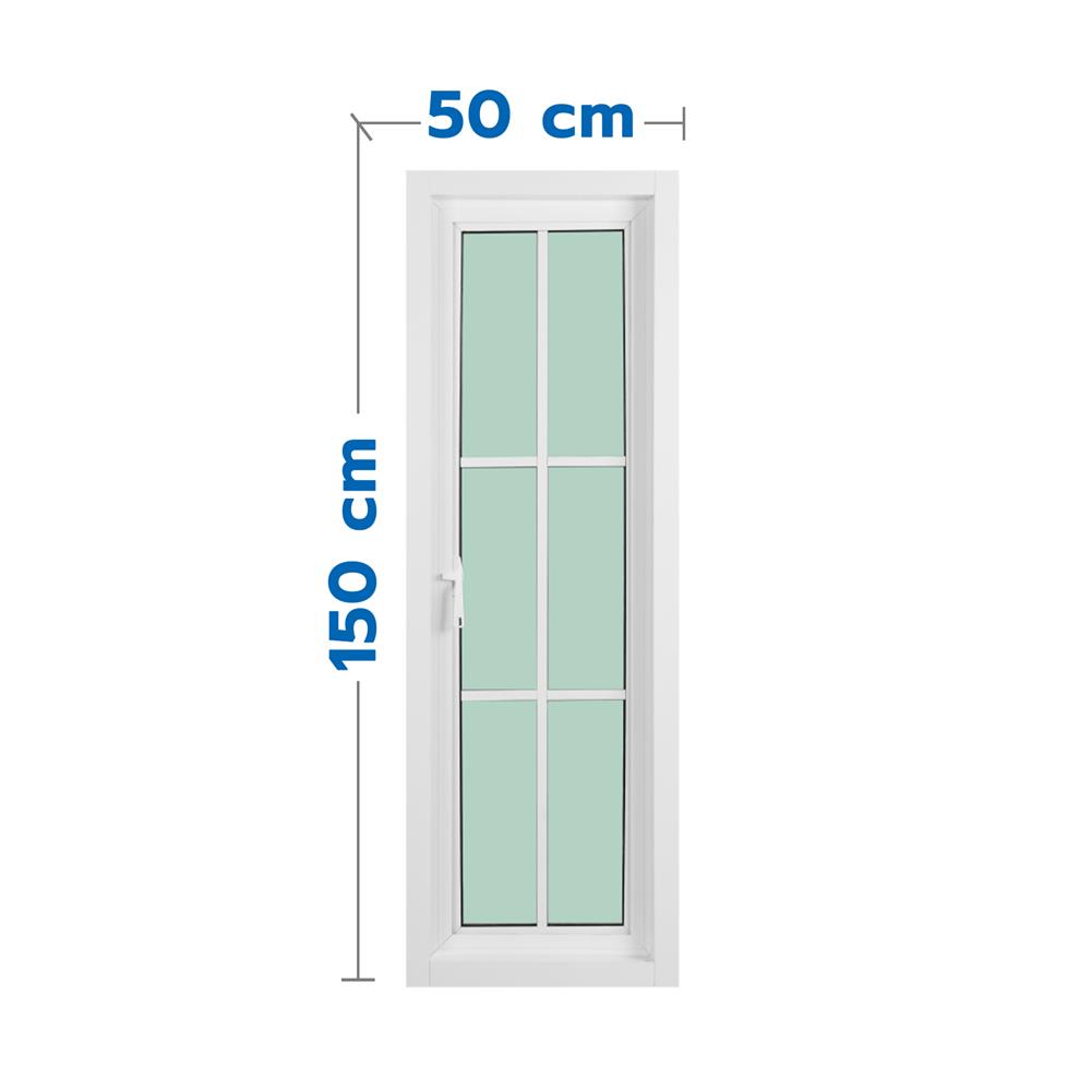 หน้าต่างบานเปิด อะลูมิเนียม มุ้ง 6 ฟัก KPA 50x150 ซม. สีขาว