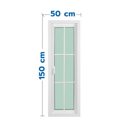 หน้าต่างบานเปิด อะลูมิเนียม มุ้ง 6 ฟัก KPA 50x150 ซม. สีขาว_0