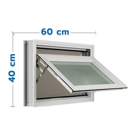 หน้าต่างบานกระทุ้ง อะลูมิเนียม มุ้ง KPA 60x40 ซม. สีขาว_0