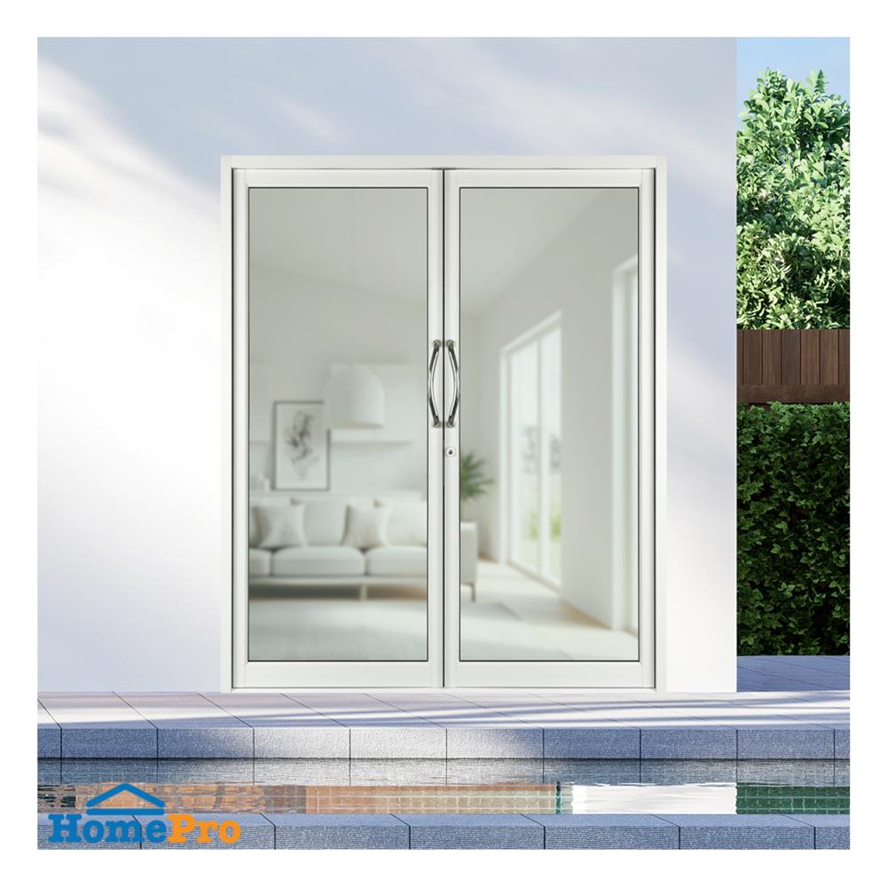 ประตูบานสวิงคู่ อะลูมิเนียม KPA 170x205 ซม. สีขาว