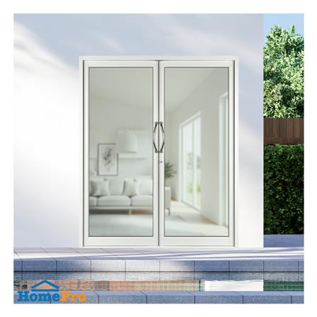 ประตูบานสวิงคู่ อะลูมิเนียม KPA 170x205 ซม. สีขาว_1