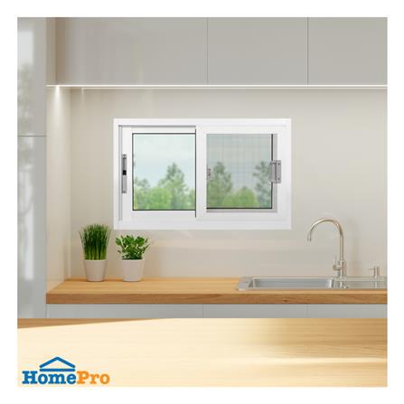 หน้าต่างบานเลื่อน อะลูมิเนียม S-S มุ้ง KPA 80x50 ซม. สีขาว_1