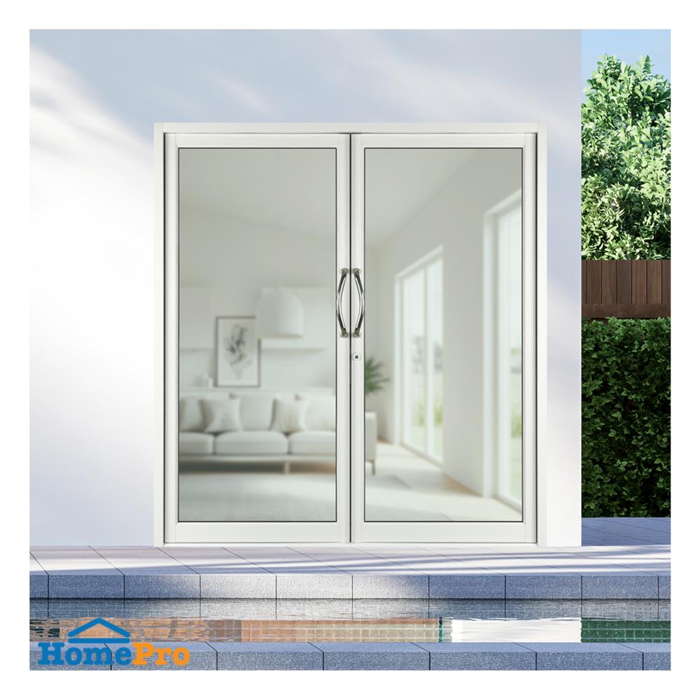 ประตูบานสวิงคู่ อะลูมิเนียม KPA 190x205 ซม. สีขาว