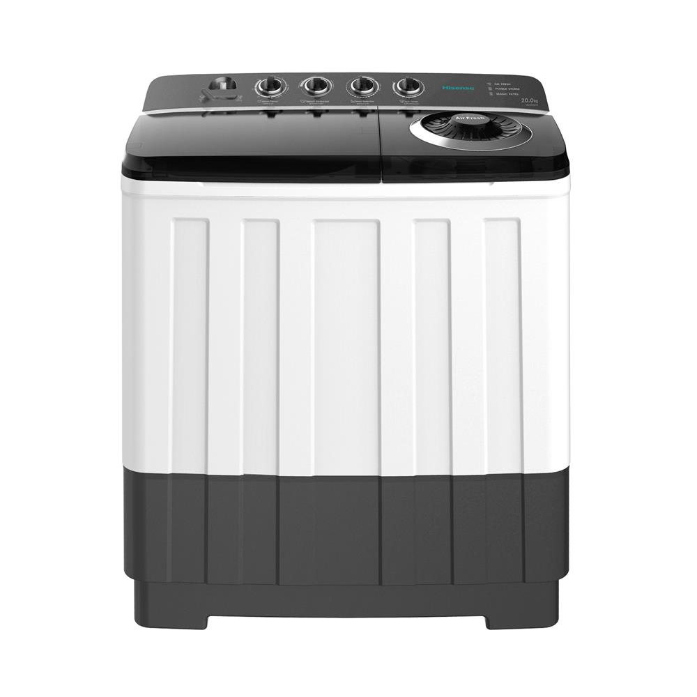 เครื่องซักผ้า 2 ถัง HISENSE WS200D10 20 กก. สีขาว-ดำ