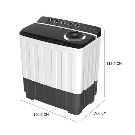 เครื่องซักผ้า 2 ถัง HISENSE WS200D10 20 กก. สีขาว-ดำ_5